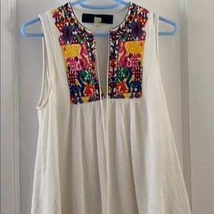 Embroidered White Top